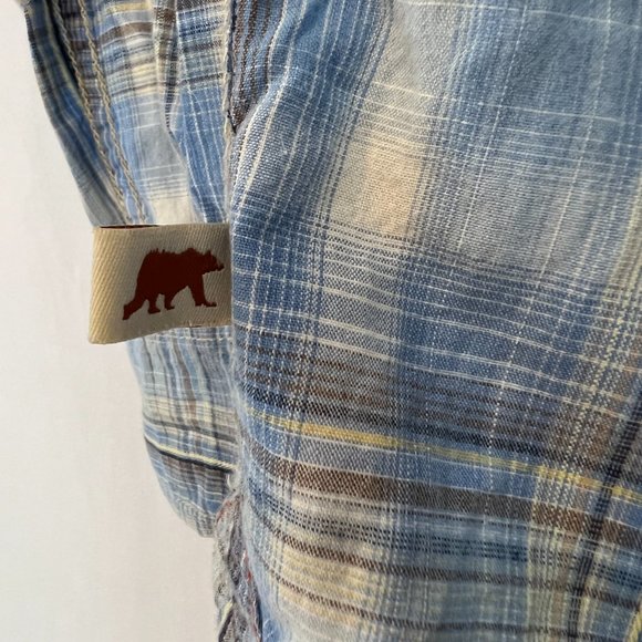 Men's Dakota Grizzly Western Pearl Snap Button Shirt Sz M Cotton Blue Plaid - Picture 8 of 11